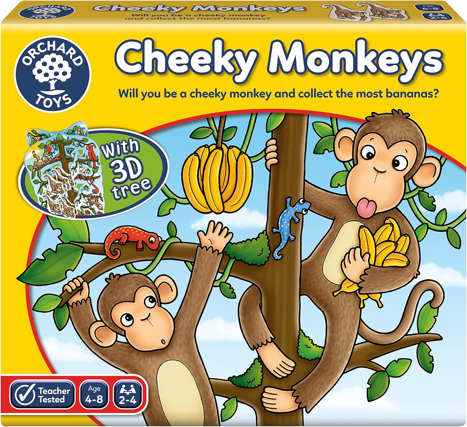 Orchard Toys Cheeky Monkeys Family Game, A Fun Game of Chance, Perfect for Kids Age 4-8, Educational Toy