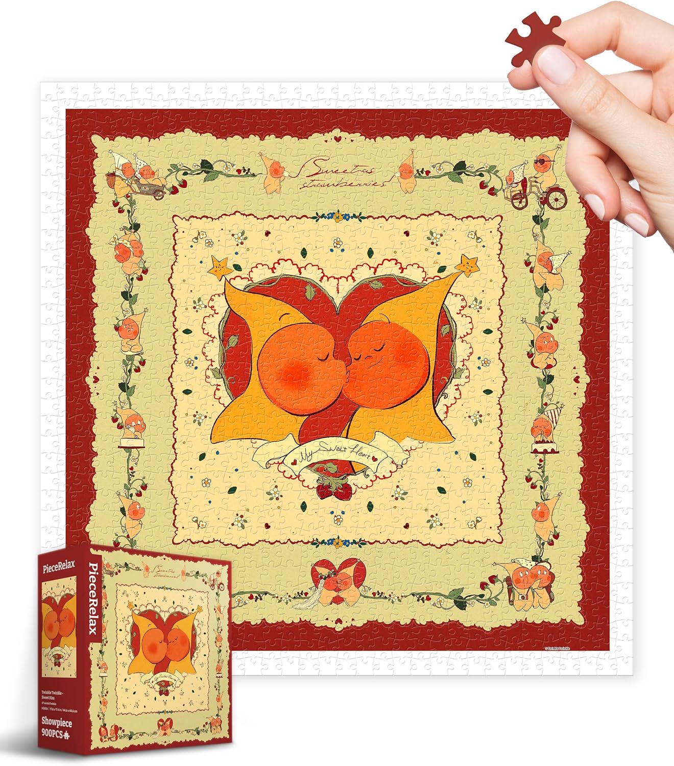 Plastic Jigsaw Puzzles for Adults 900 Pieces - Twinkle Twinkle - Sweet Kiss Most Satisfying Table Games and Gifts No Puzzle Mat Required [H3806]