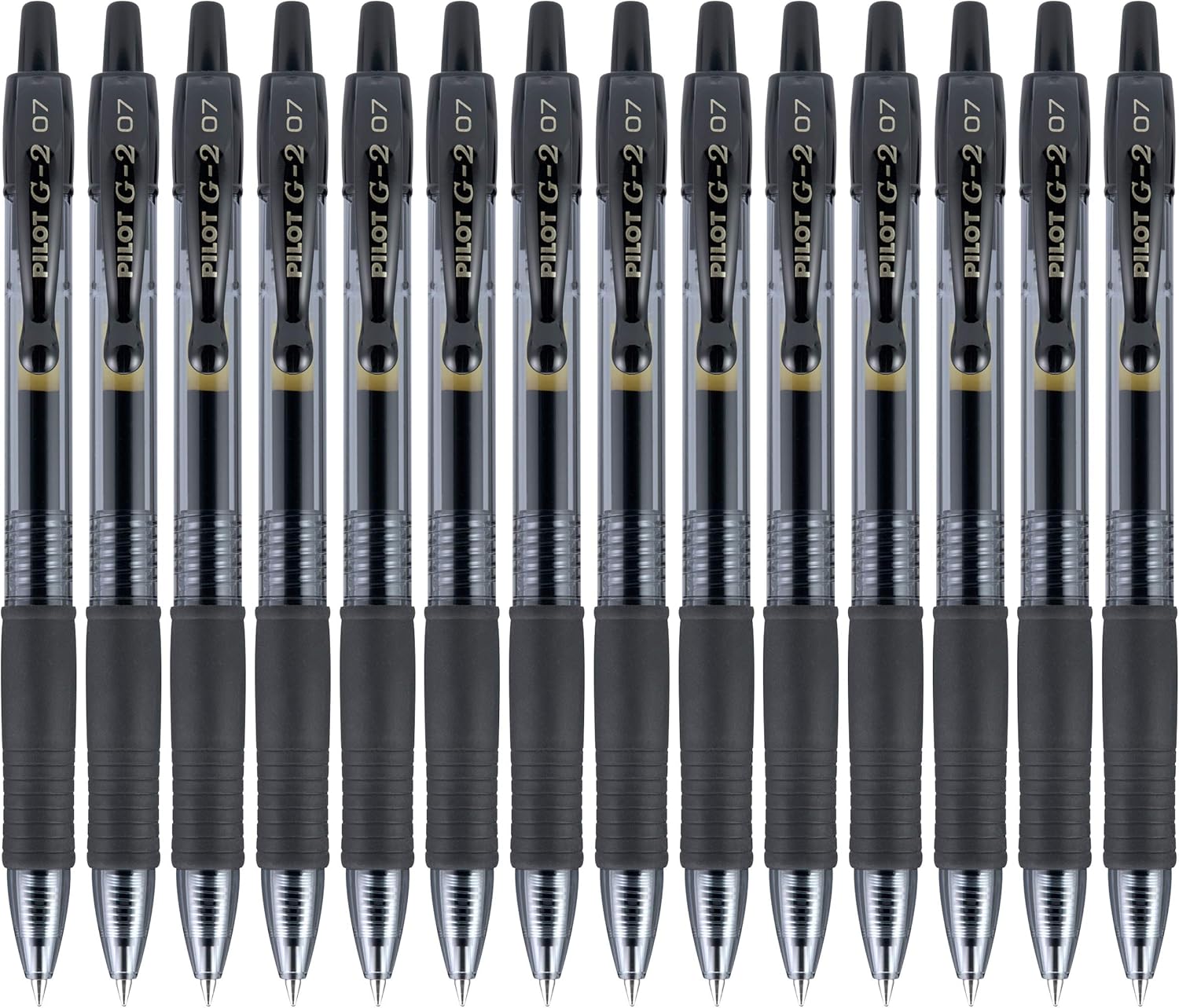 Pilot G2 Premium Gel Roller Pens 0.7, Fine Point Smooth Writing Pens Black, Pack of 14