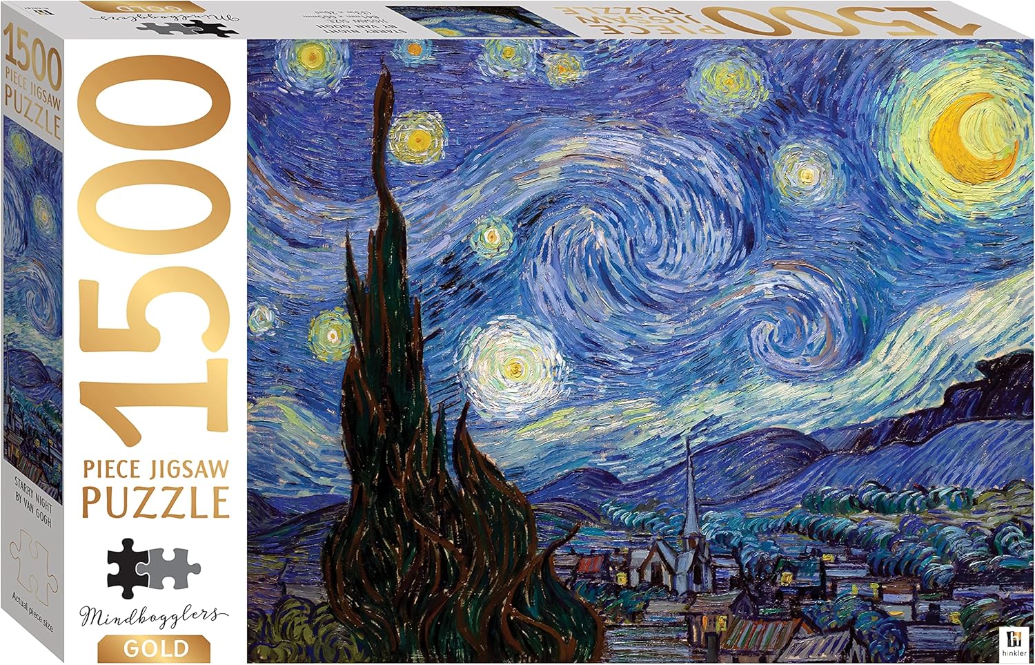 Mindbogglers Gold 1500-Piece Jigsaw: Starry Night by Van Gogh