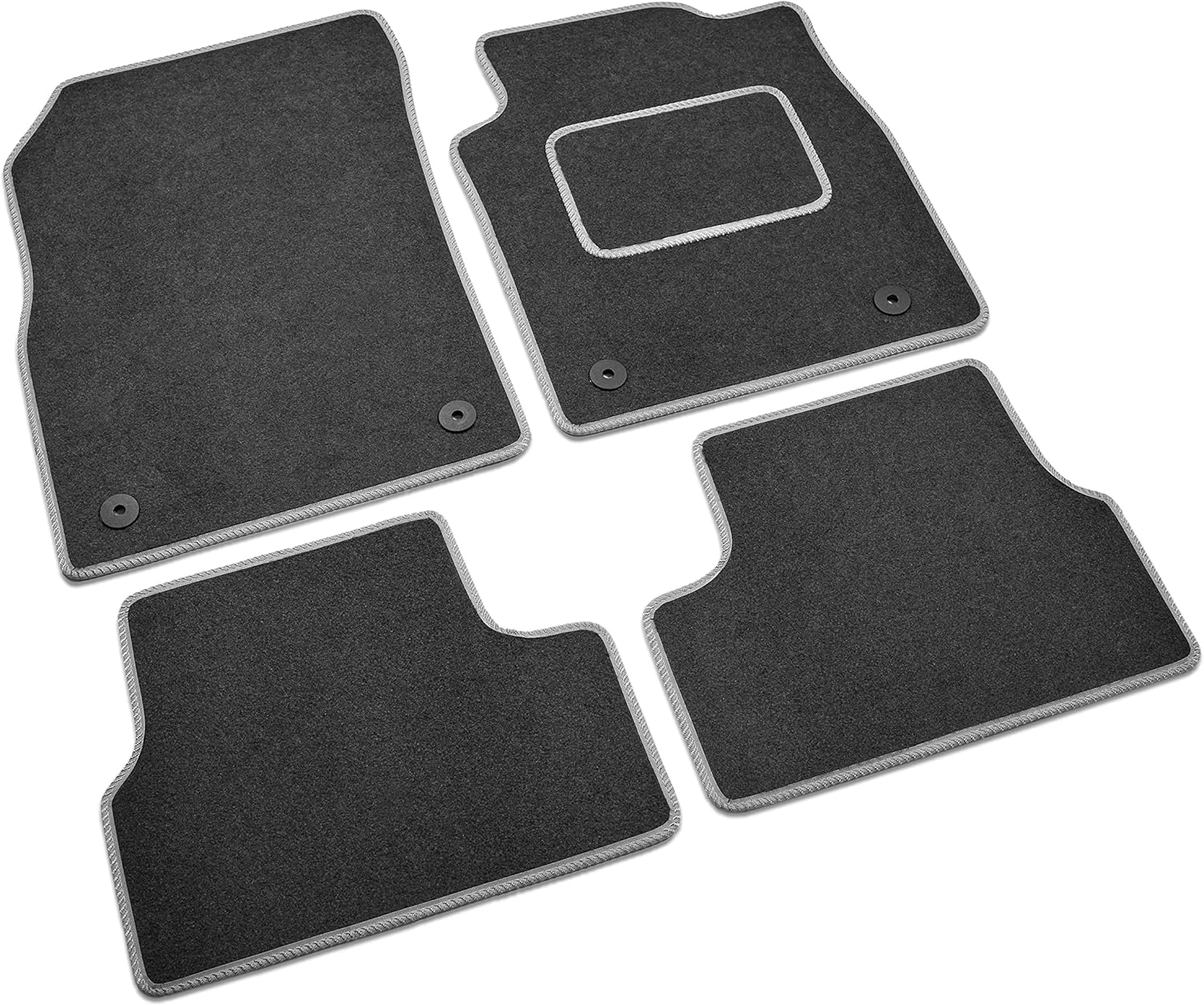 DB Bespoke - Tailored Car Mats - Compatible with Daihatsu Sirion 2005-2010 - Grey Carpet - Non-Slip Carpet Mat - 4 pc Complete Car Floor Mats with No clips - Grey
