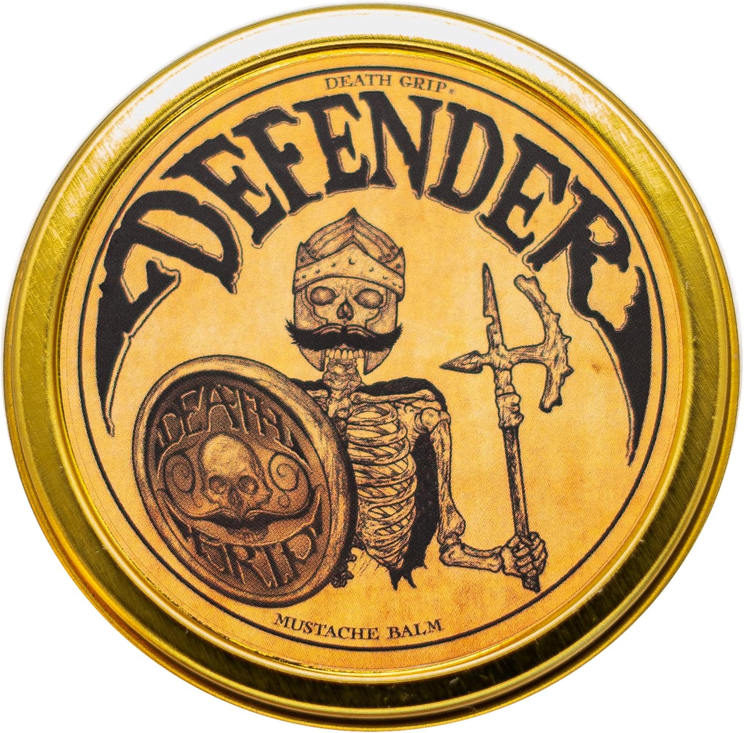 Mustache Balm Grooming Kit for Men - Light to Medium Hold Beard Wax 1oz - Natural Hair & Moustache Care Kit with Styling & Conditioning - Defender Balm By Death Grip