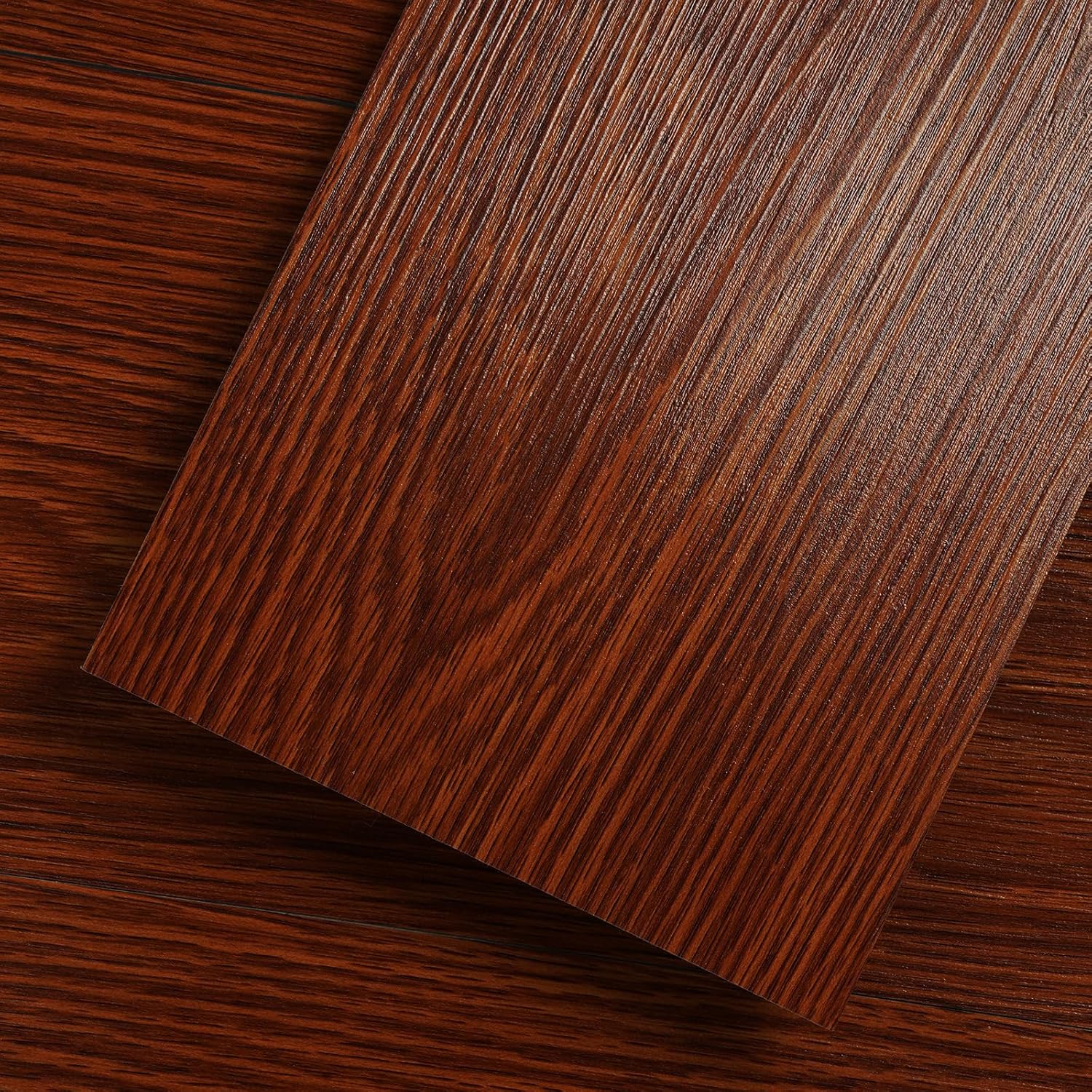 Peel and Stick Vinyl Flooring 36 Pack 54 Sq.Ft, Waterproof Vinyl Flooring Peel and Stick for Office, Living Room, Bathroom, Kitchen - Unique Design, Easy to Install Floor Red Brown