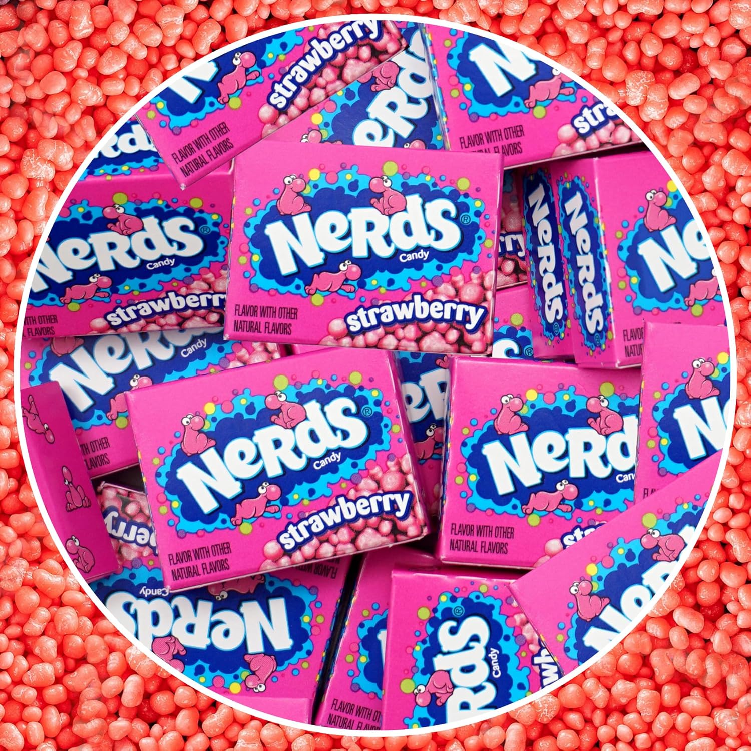 Strawberry Box Candy, 2lb Bulk Bag (Approx 65 Treat Size Boxes), Strawberry Flavor, Pink Candy