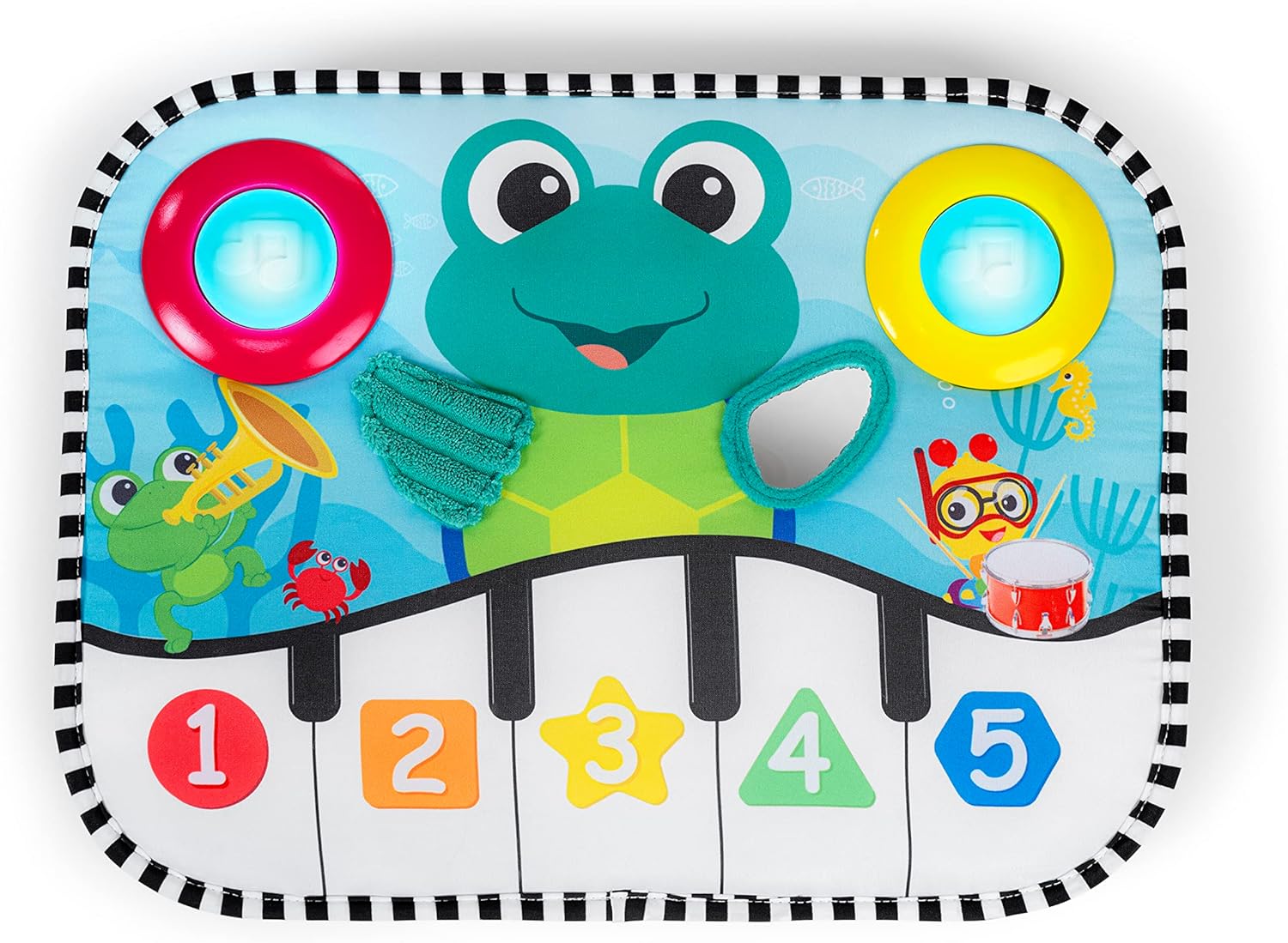 Baby Einstein Ocean Explorers Neptune's Kick & Explore Musical Kick Pad & Crib Toy, Tummy Time Mat, Learning Toy, for Ages 0 Months and up
