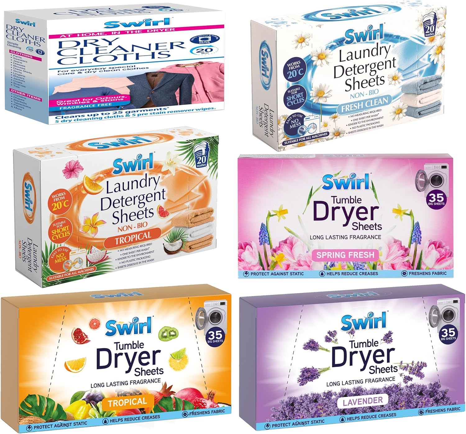35pk Tumble Dryer Sheets - Spring Fresh Laundry - Fresh Fragrance