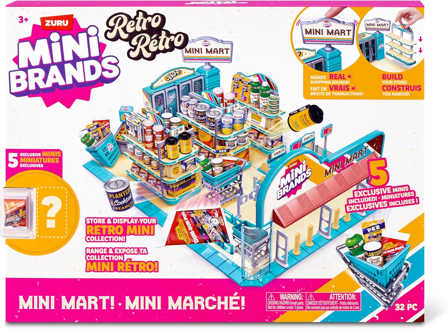Mini Brands Retro Grocery Mini Mart Series 1, Collectable Miniatures for Boys, Girls and Collectors