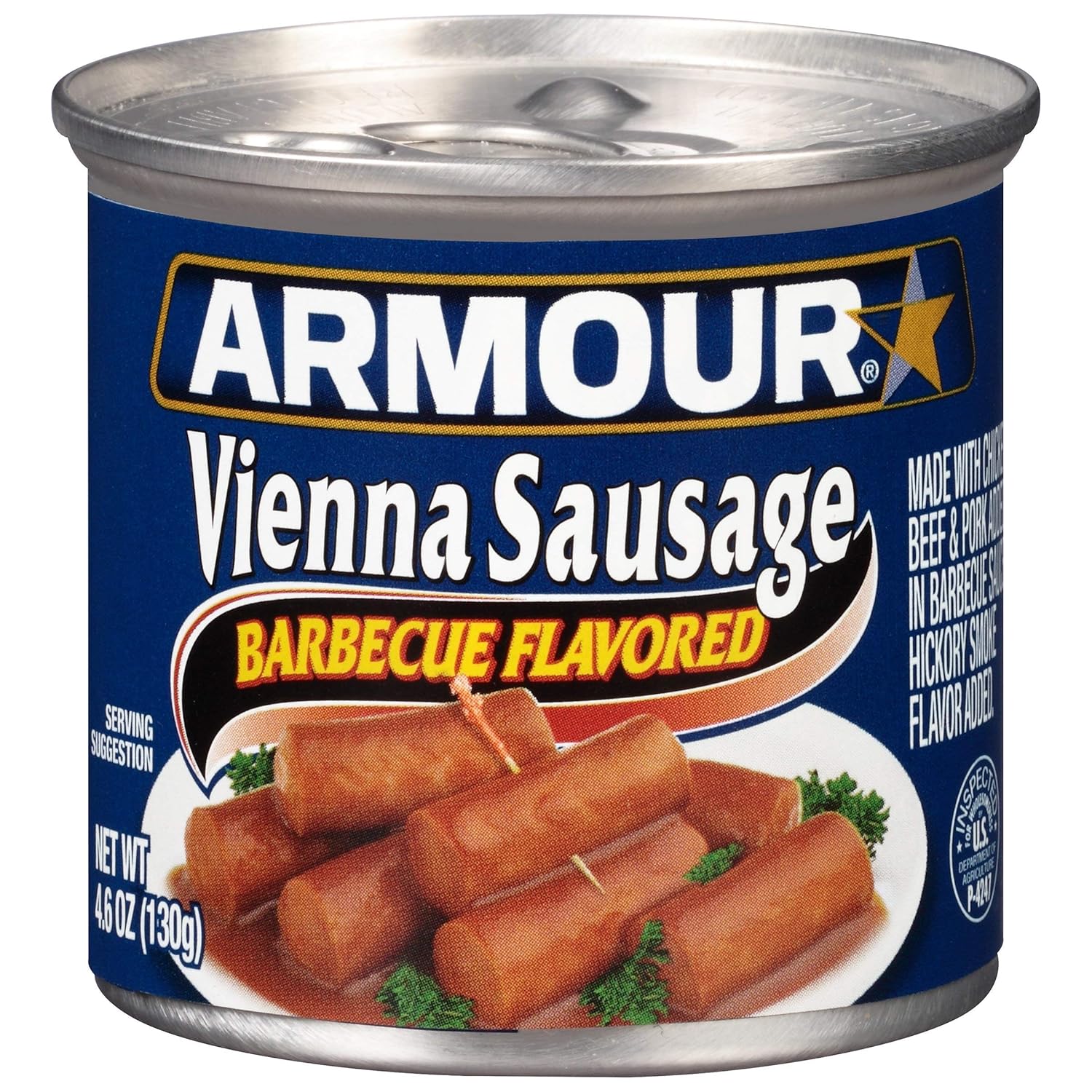 Armour Star Vienna Sausage, Barbecue Flavored, Canned Sausage, 4.6 OZ (Pack of 24)