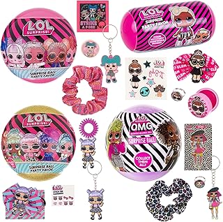 L.O.L. Surprise! 4-Pack Novelty Assortment Balls Value Pack - OMG Birthday Party Favors & Accessories for Girls