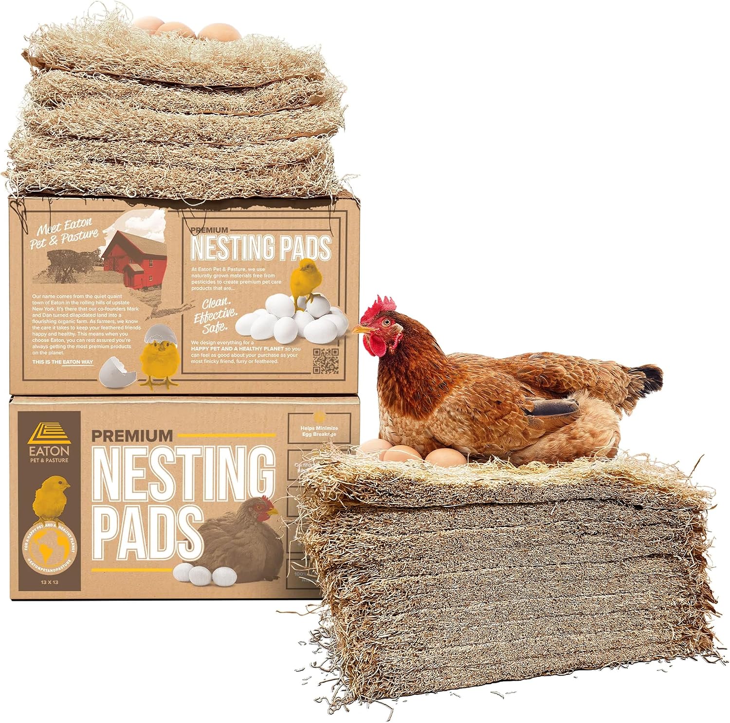Eaton Pet and Pasture Nesting Pads for Laying Hens, 13 x 13 Inch, 10 Pack