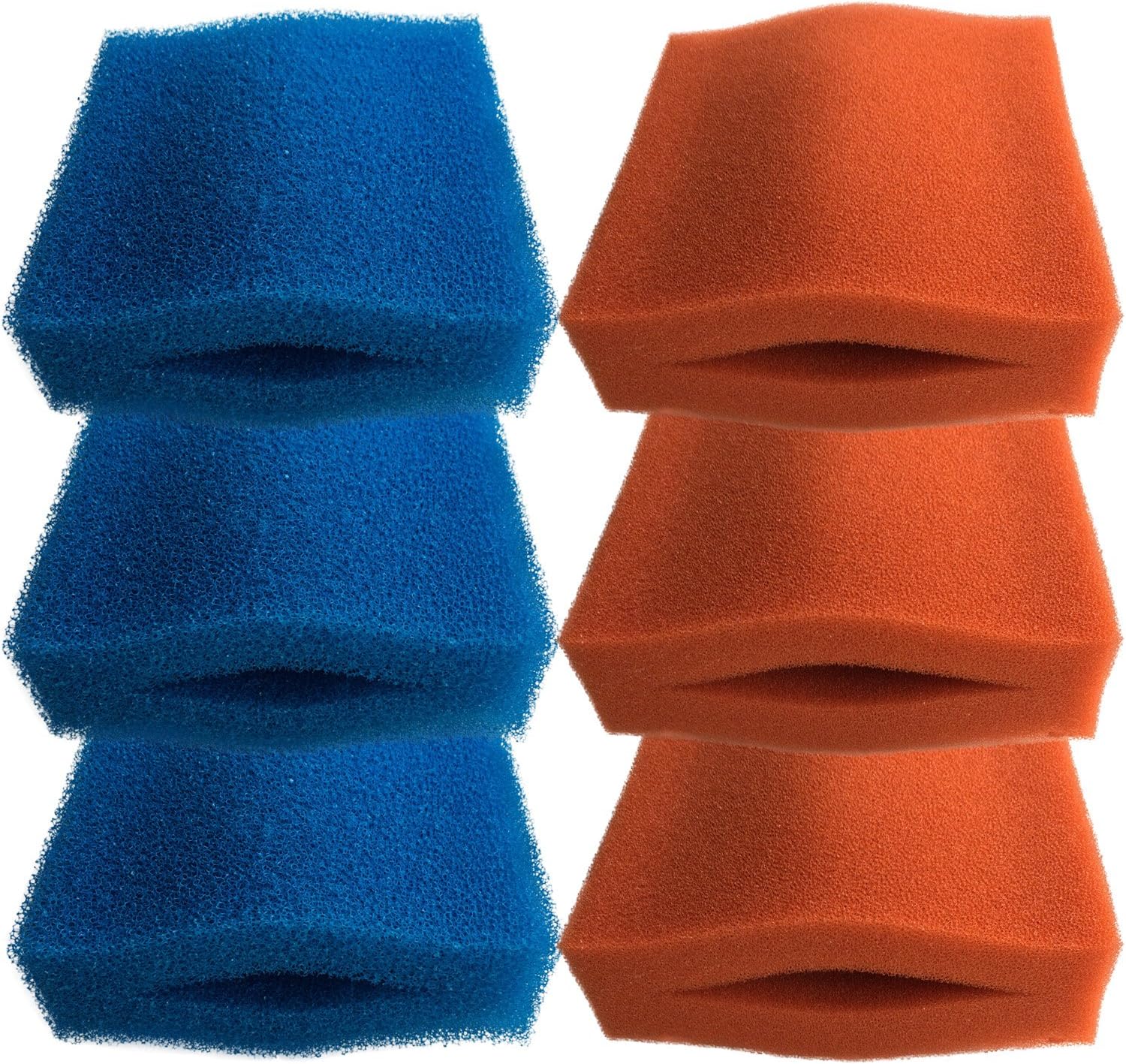 Finest-Filters Oase Biotec 5/10/30 Replacement Filter Foam Set (3 x Blue Coarse and 3 x Red Fine Foams)