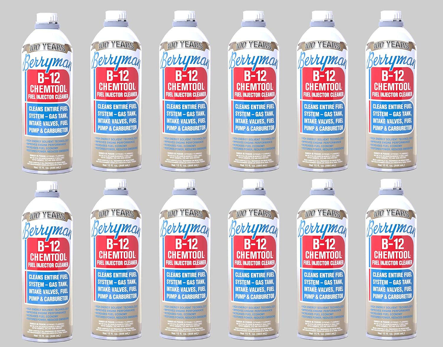 Berryman (0116-12PK) B-12 Chemtool Carburetor/Fuel Treatment and Injector Cleaner - 15 oz., (Pack of 12)