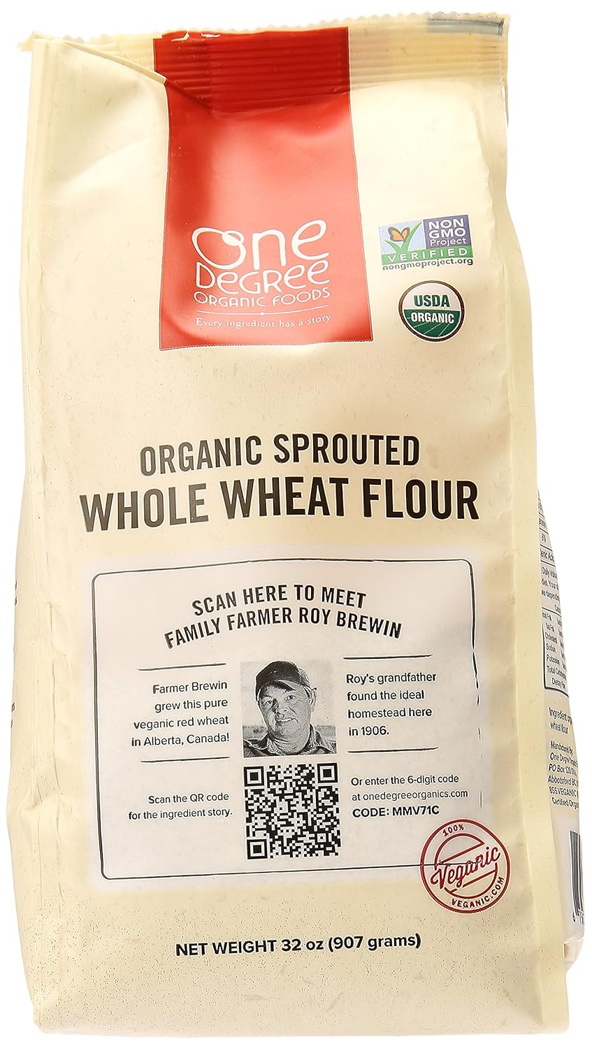 One Degree Organics Organic Sprouted Whole Wheat Flour, 32 oz