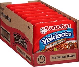 Maruchan Yakisoba Teriyaki Beef, Japanese Instant Ramen Noodles, 4.04 Oz, 8 Count