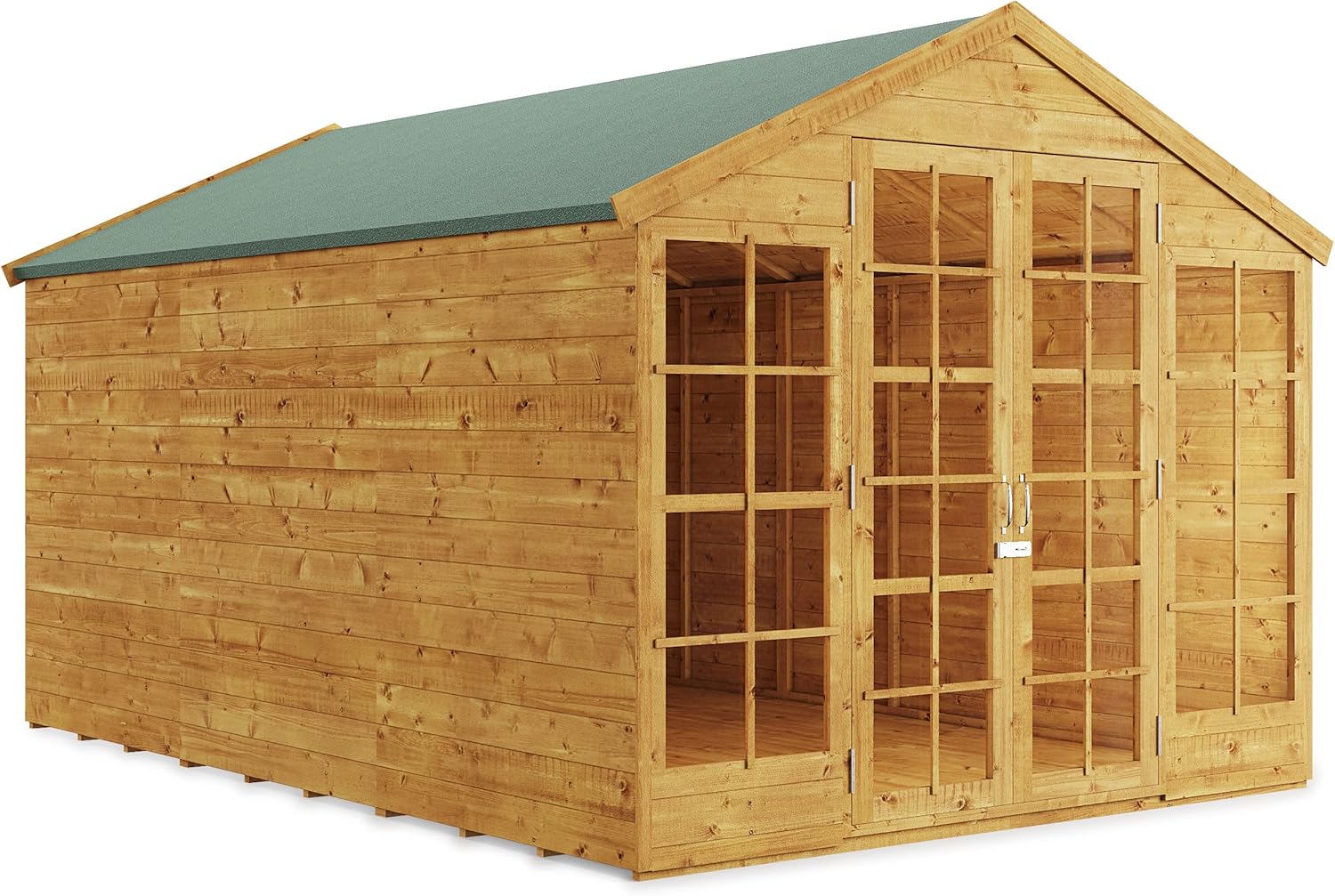 BillyOh Summerhouse Log Cabin 12 x 8 Wooden Garden Storage Shed Summer House Harper Apex Summerhouses (12x8)