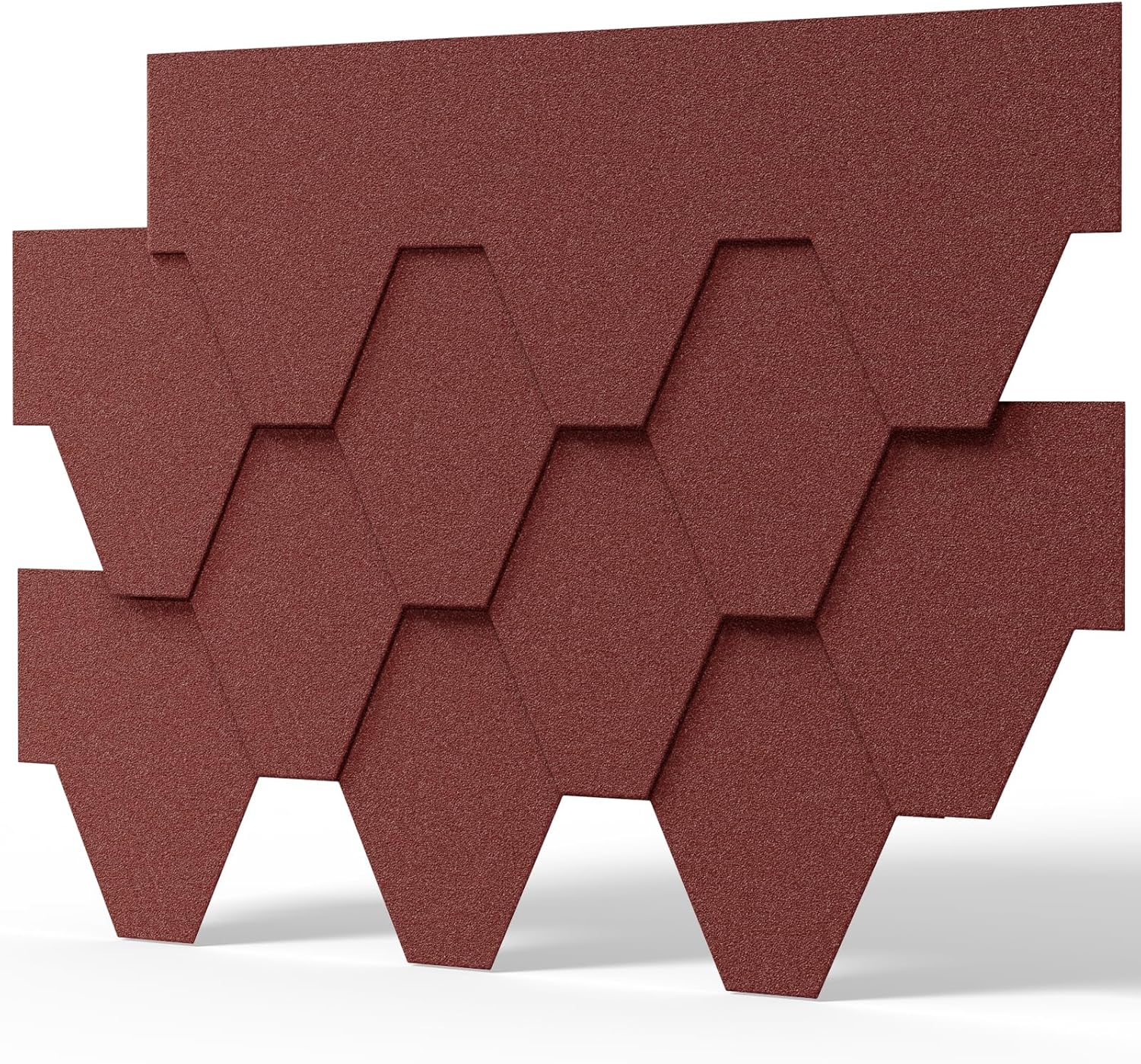 INMOZATA 18 Pieces Roof Shingles, 2.61sqm Asphalt Roof Shingles Self-Adhesive Roofing Felt Tiles for Shed Roofs, Weather Resistant Heavy Duty Roofing Tiles, Polygon Roof Tiles, Red