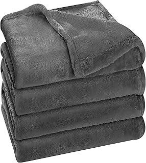 Utopia Bedding Fleece Blanket King Size Grey 300GSM Luxury Bed Blanket Anti-Static Fuzzy Soft Blanket Microfiber (90x102 Inches)