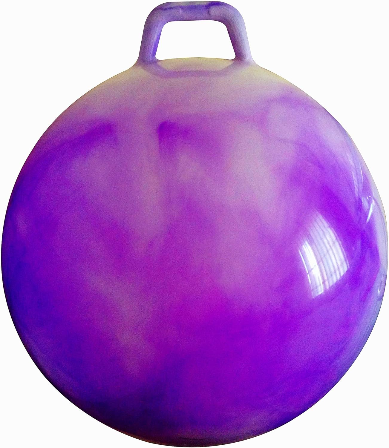 AppleRound Hippity Hoppity Hop Ball, Sit-on Bouncy Ball with Handle, 20in/50cm Diameter for Children Age 7-10, Space Hopper Hopball, Pump Included, Cloud Colors (Purple)