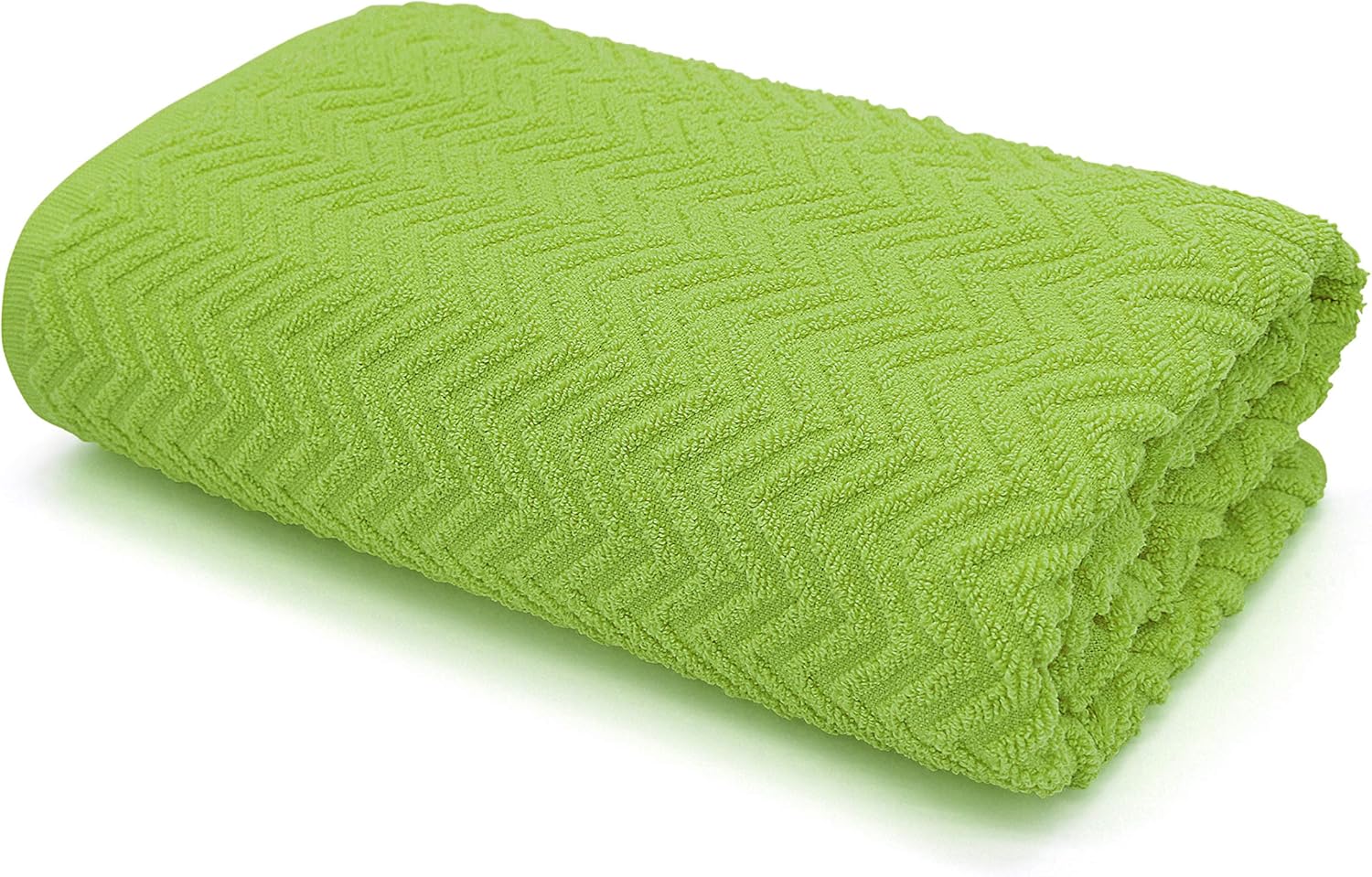100% Pure Egyptian Cotton Towels Super Absorbent 550gsm Chevron Zig Zag (Hand Towel, Lime)
