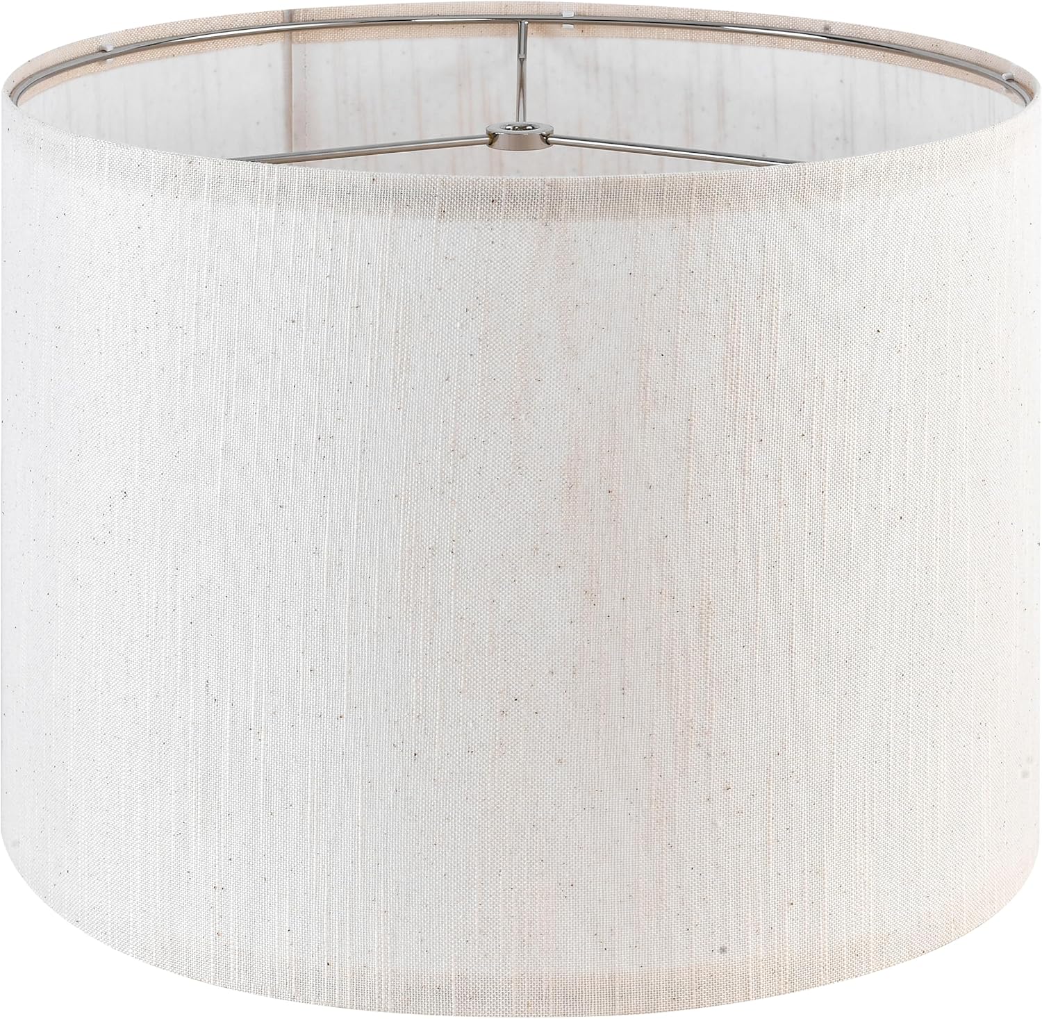 Bamboo Patterned Linen Drum Shaped Lampshades, 13 "top x 13" bottom x 10 "high (spider shaped) Modern off White Desk Lamp Lampshade and Bedside Lamp Replacement Lampshade, Handmade by PAPAYA
