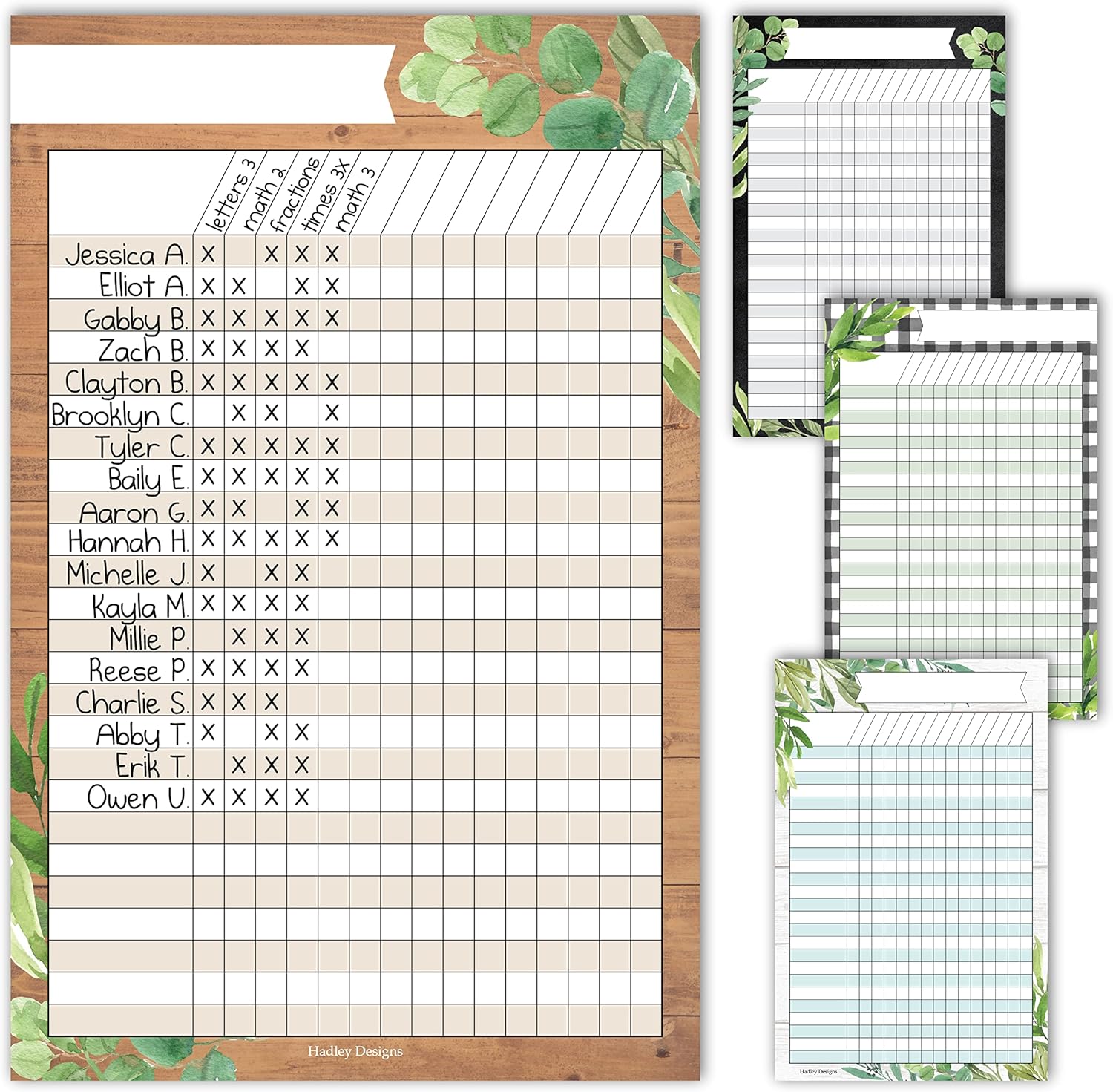 Attendance Chart for Classroom Management - 8 Incentive Chart for Classroom Essentials, 11x17 Student Behavior Charts and Homework Tracker, Teachers Class Attendance and Assignments Log