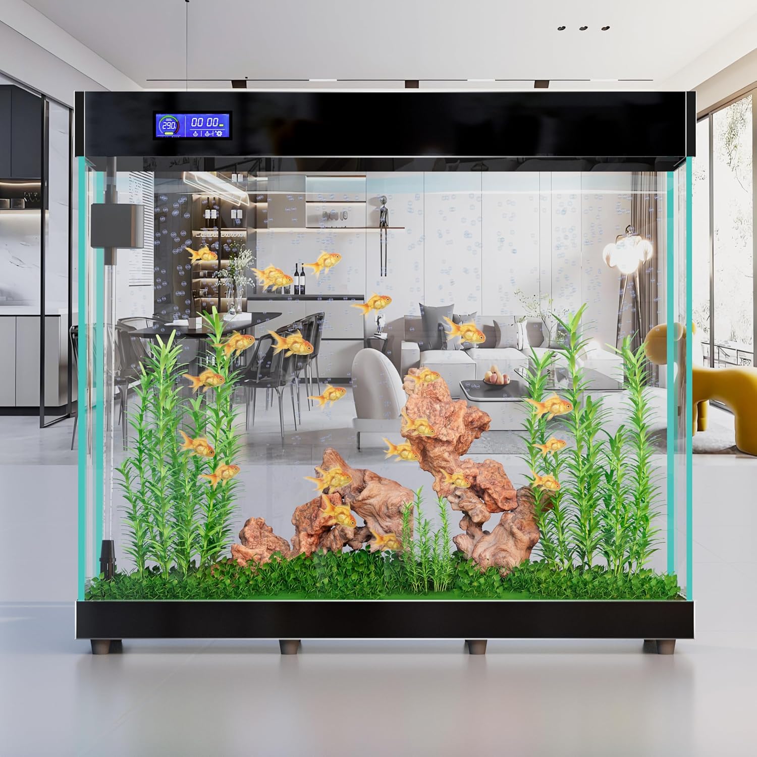 Intelligent Automatic Circulation Integrated Aquarium（Black） 42.5W x 13.8D x 47.2H 110Gal