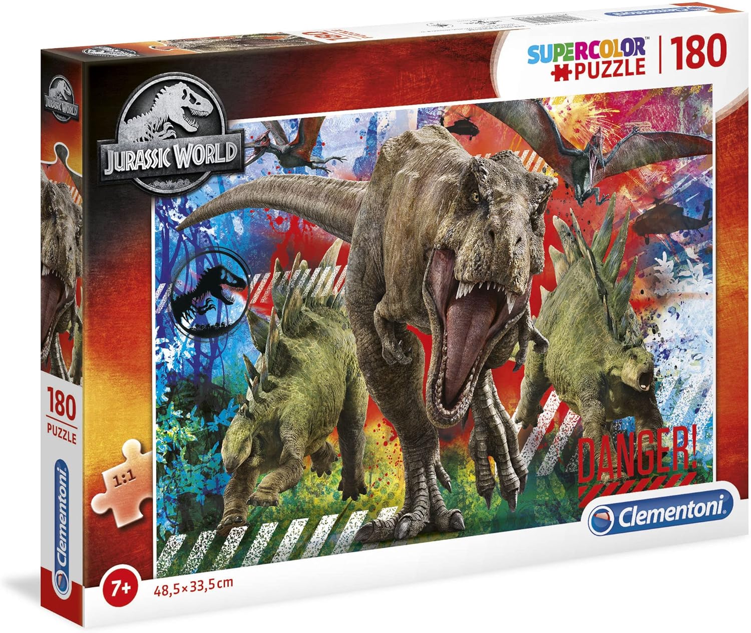 Clementoni 29106, Jurassic World Supercolor Puzzle for Children Age 3+, 180 Pieces, Multicoloured