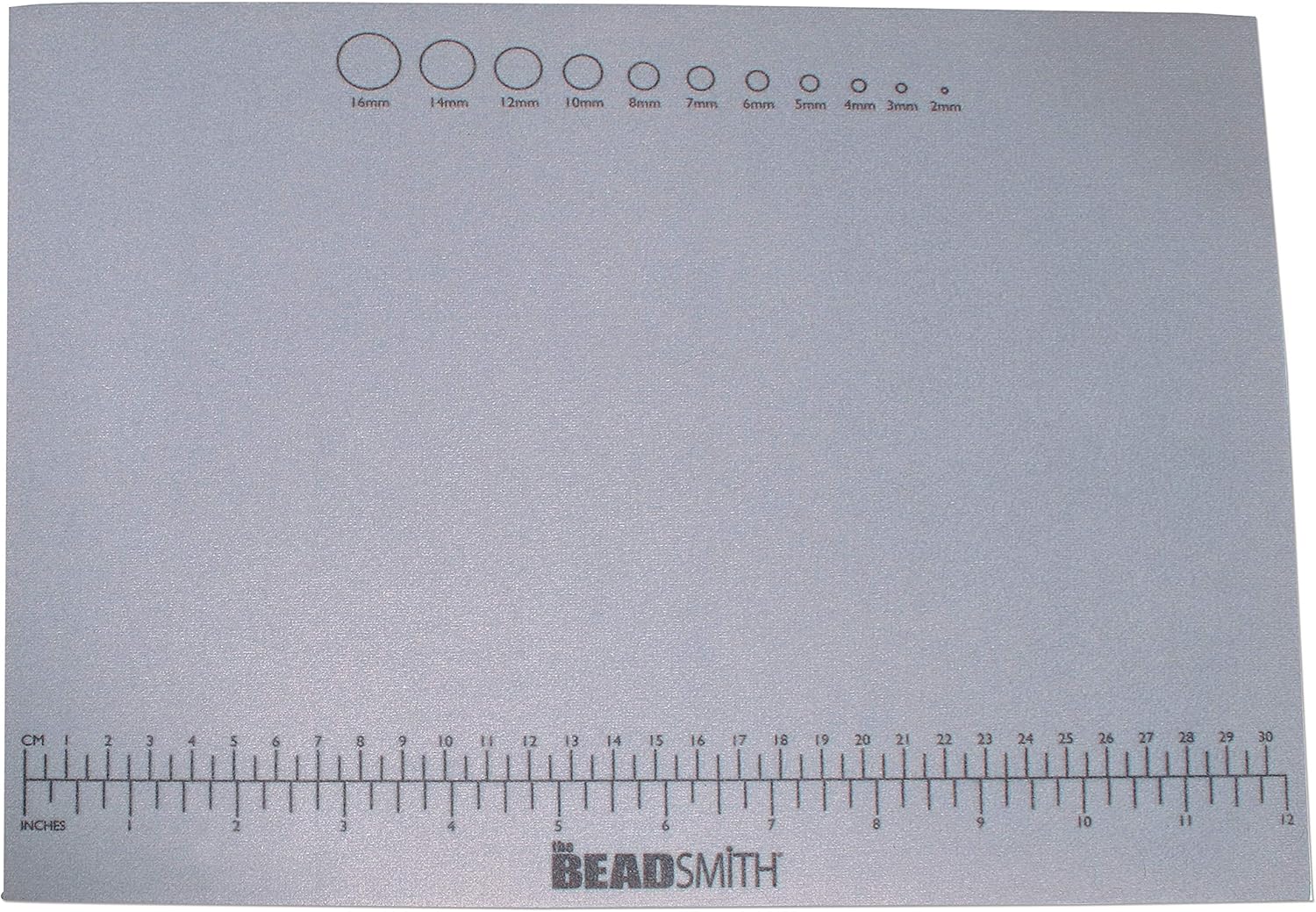 The Beadsmith Non-Slip Treasure Mat, 12.5 x 9.25 inches, Non-Slip Rubber Base with Soft Padded Surface, Laser Printed Measurements in Both inches and centimetres, Boxed, Hangable Retail Put Up