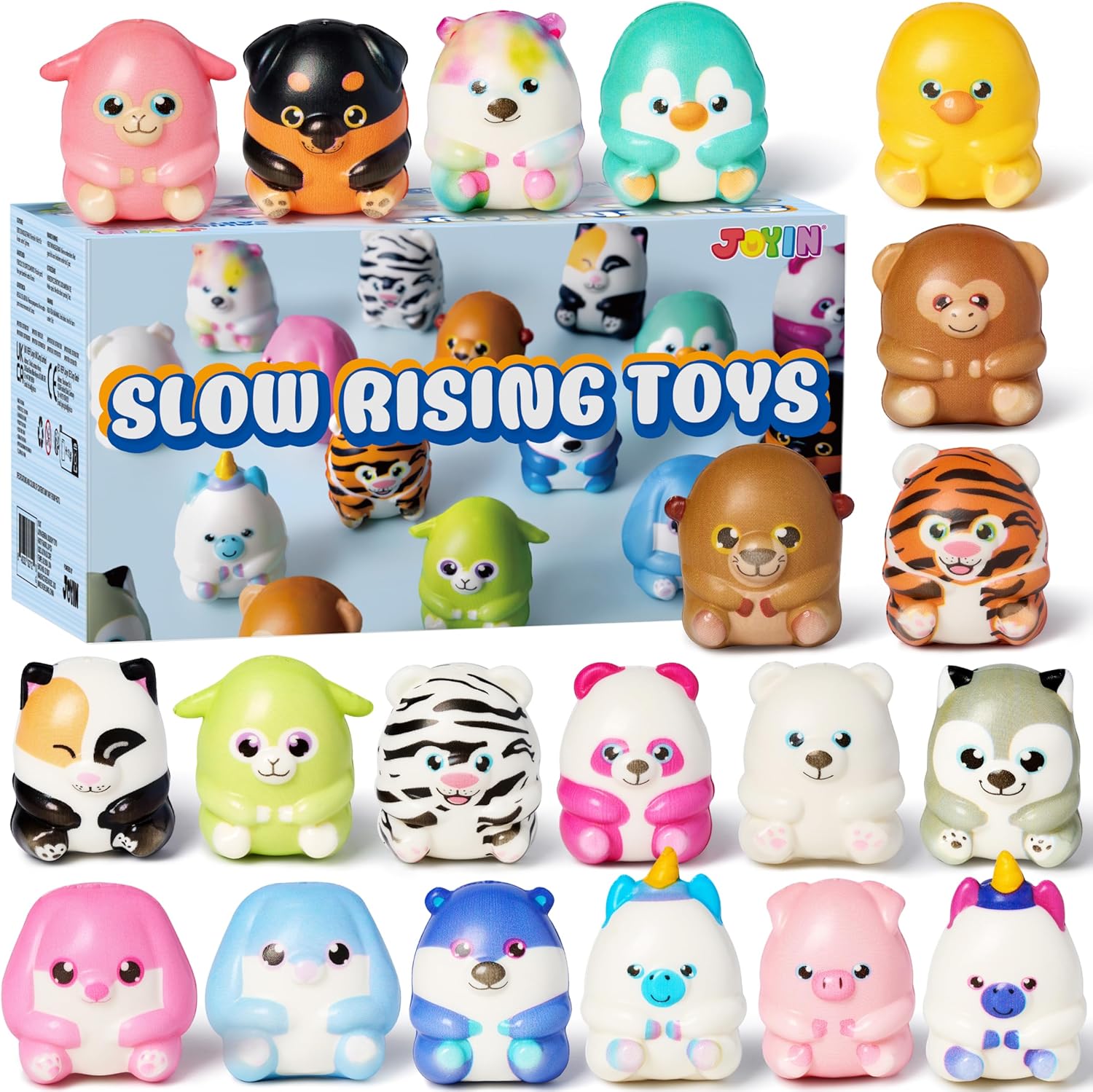 JOYIN 20 PCS Slow Rising Squishy Toys, Squeeze Toys Fidget Toys Animal Toys Stress Ball for Boys and Girls Party Bag Fillers for Kids Classroom Prizes Kids Birthday Party Favors Goodie Bag Stuffers