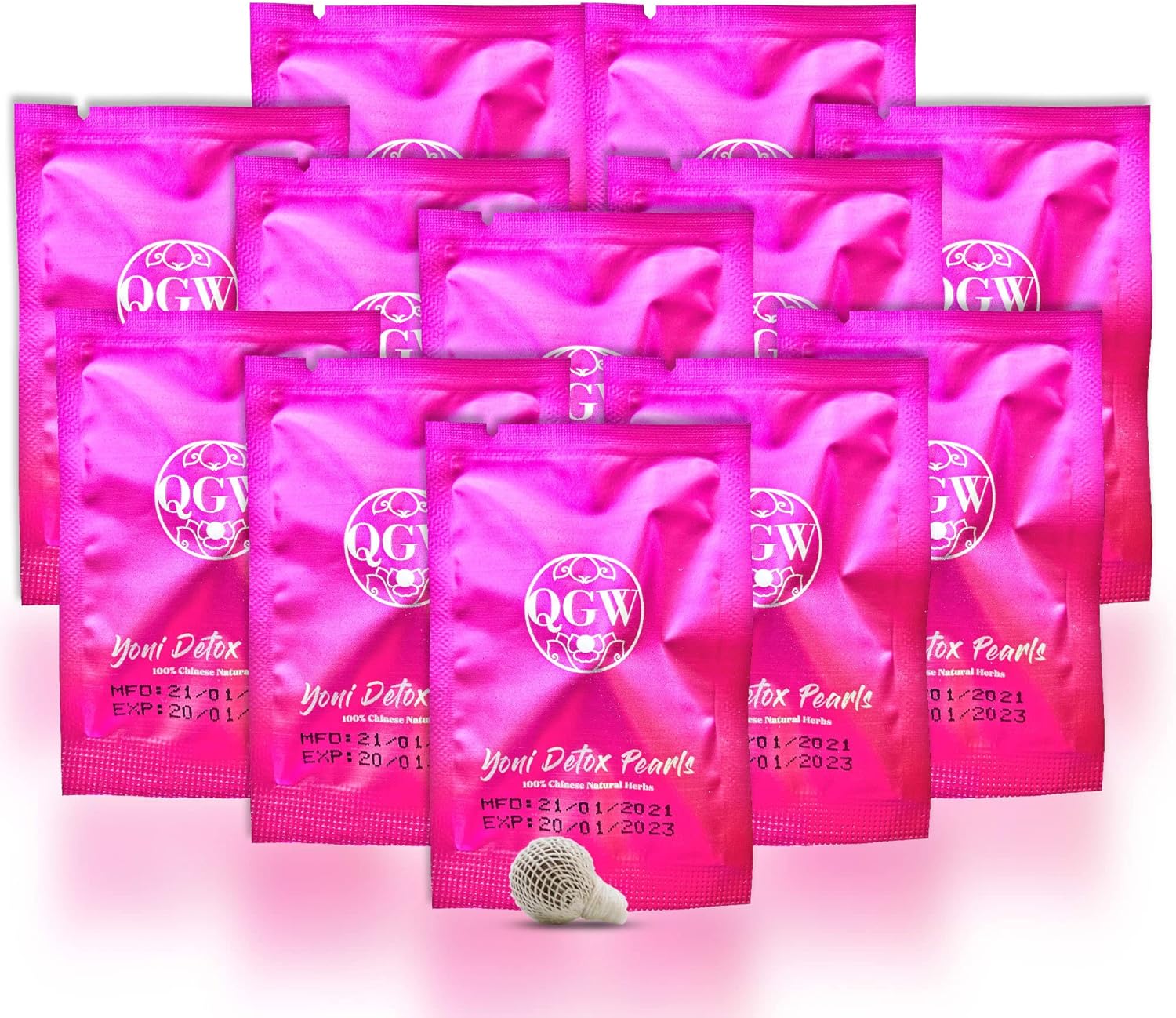 Yoni Detox Pearls Conceive TTC, Yeast Infection, Thrush, Bacterial Vaginosis BV, Candida Balls Treatment for Ladies (12 Pearls)