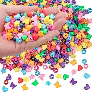 900 Pcs Pony Beads for Bracelet Plastic Beads for Jewelry Making Colourful Beads for Friendship Bracelets 6x9mm Multi-Colored Beads for DIY Bracelet Necklace Party Decoration Supplies