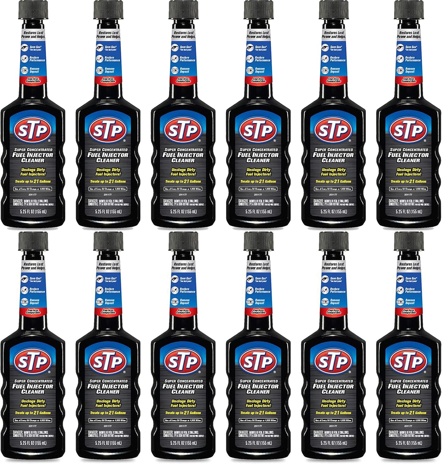 STP Fuel Injector Cleaner, Super Concentrated, Bottles, 5.25 Fl Oz, Pack of 12
