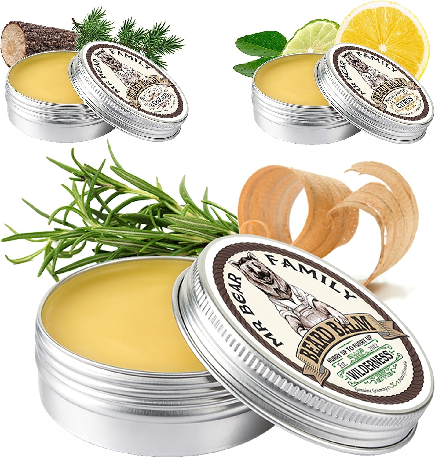 Beard Balm Beard Wax for Men – Nourishing Beards Conditioner Beards Moisturiser Contains Shea Butter + Beeswax + Jojoba Oil – Scented Mustache Softener Styling Balm (Wilderness, 60ml)