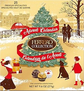 Ferrero Rocher Collection 2023 Advent Calendar, 25 Piece Premium Gourmet Assorted Chocolate, Hazelnut Milk Chocolate, Dark Chocolate and Coconut, 9.6 Oz