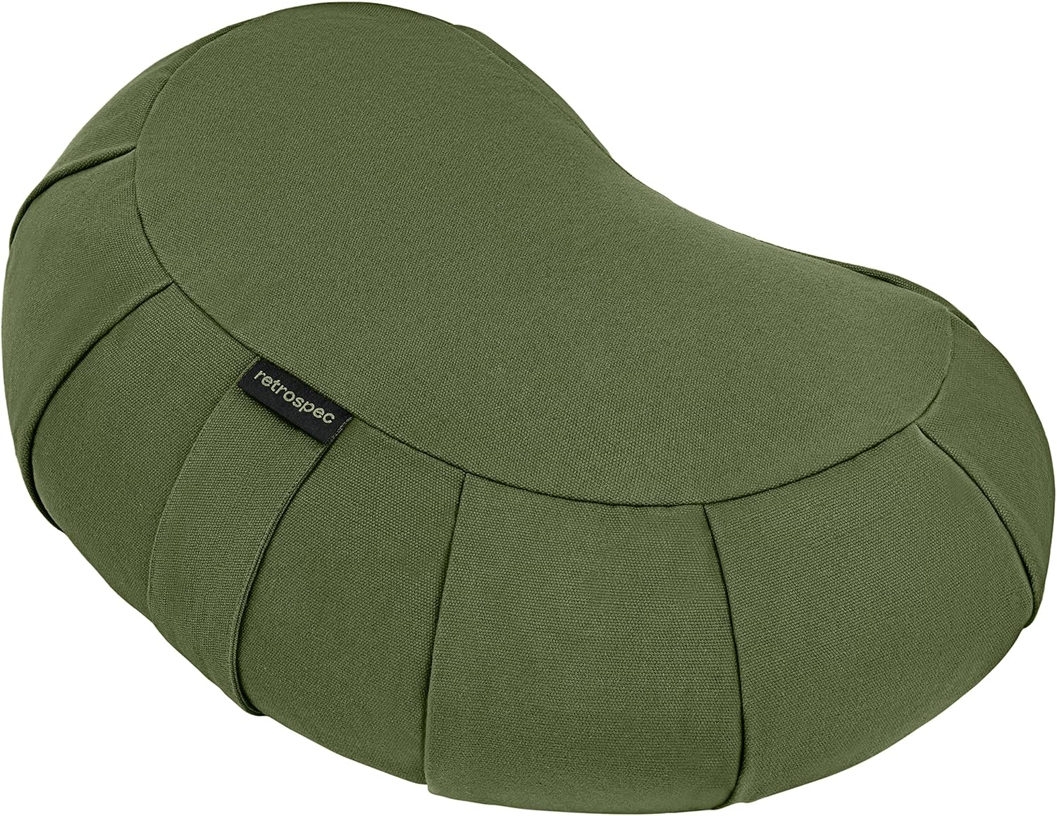 Retrospec Sedona Zafu Meditation Cushion With Buckwheat Hull Fill - Adjustable Yoga & Pilates Support Pillow - 17in Crescent Cotton Cover With Handle