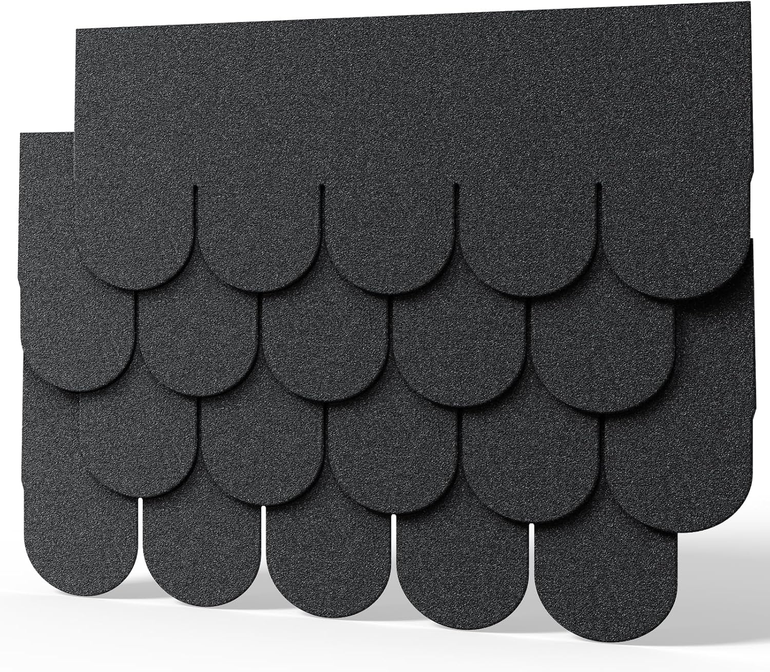 Pack of 18pcs Asphalt Roof Shingles 2.61sqm Self-adhesive Sheds Roofing Felt Shingles Tiles for Most Roof of Sheds Arbour Porch Wendy House Doghouse Log Cabin (Fish-scale Shingles, Black)
