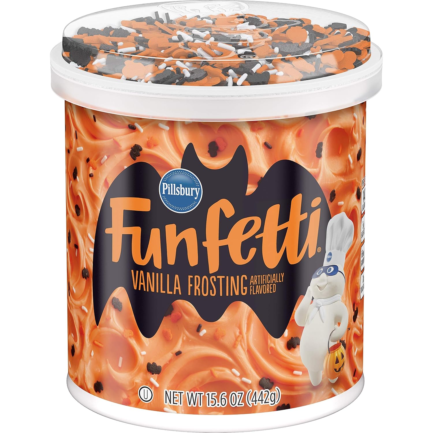 Pillsbury Funfetti Halloween Vanilla Frosting 2 pack (net wt 15.6 OZ)