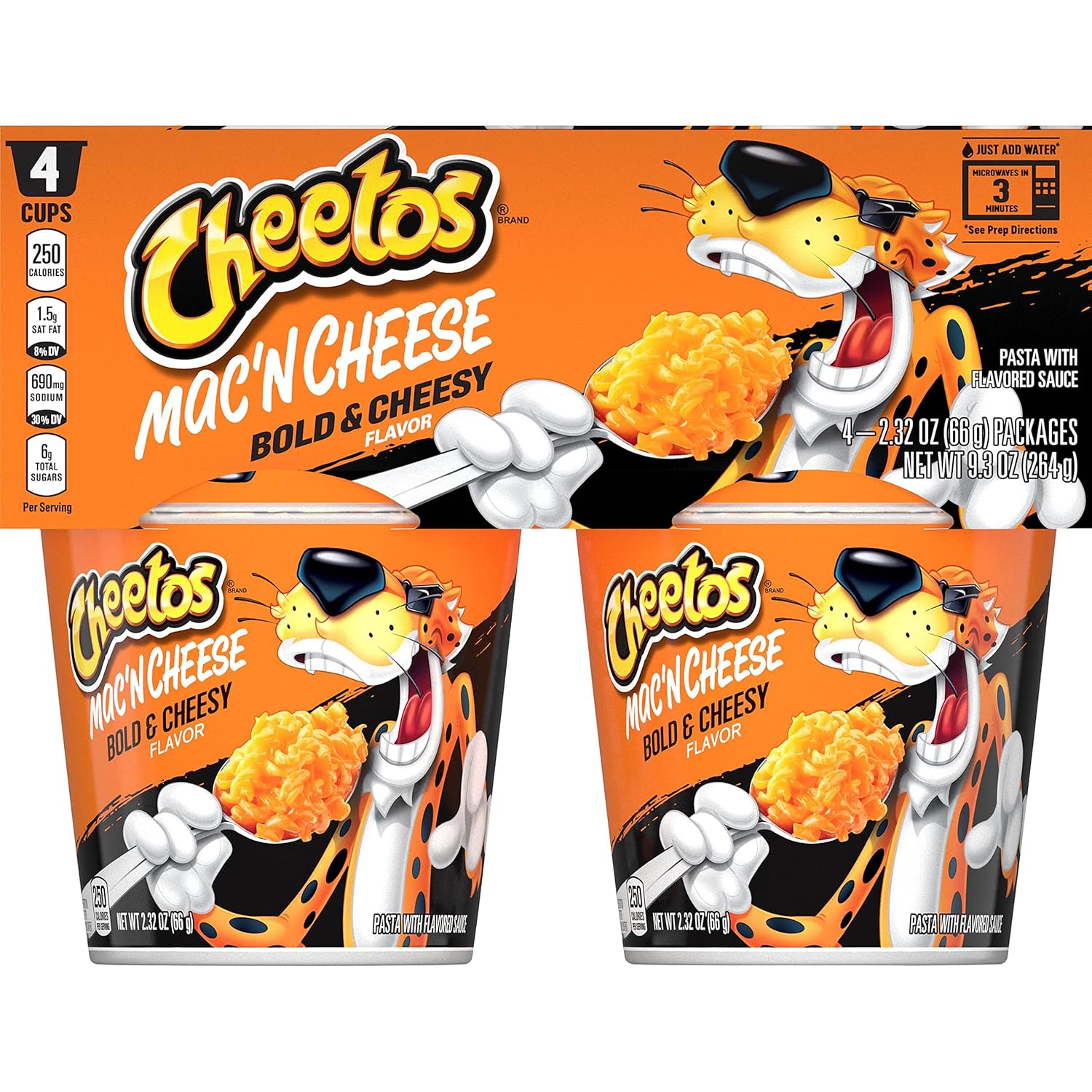 Cheetos Mac N Cheese Bold & Cheesy, 2.32oz Cups (4 Pack)