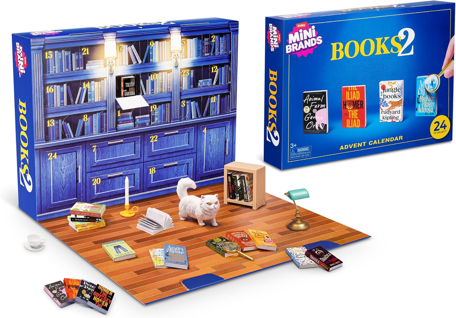Mini Brands Mini Book Advent Calendar By ZURU | 24 days of surprises; a mini book or accessory daily; 6 reading accessories; iconic titles to collect; for fans & collectors