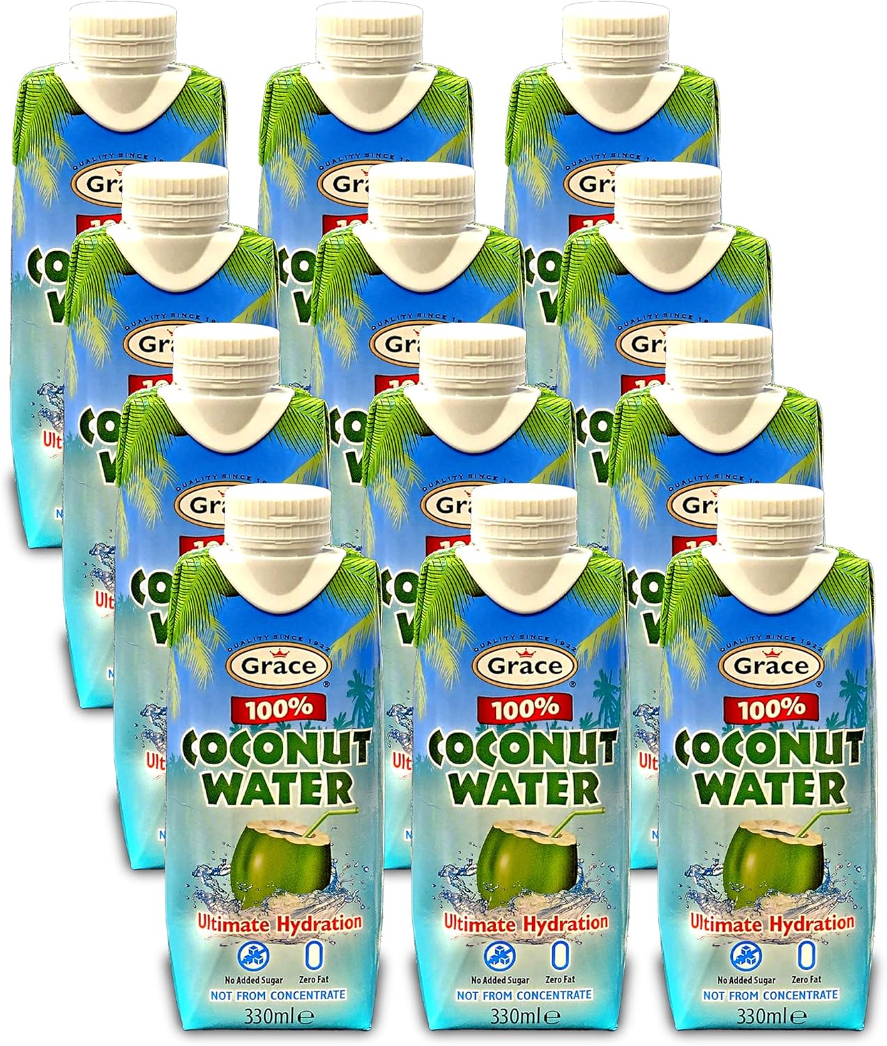 Grace Coconut Water No Added Sugar Zero Fat 330ml - 12 Pack