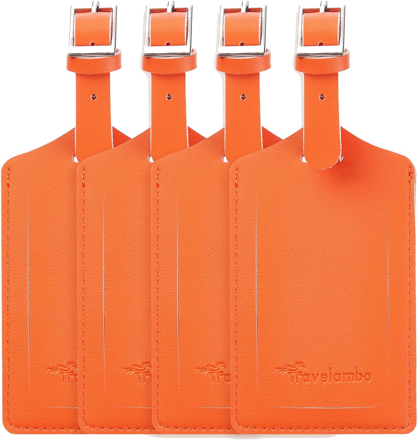 Travelambo Luggage Tags for Suitcases PU Leather Travel Tags Bag Tags Privacy Protection Travel Essentials
