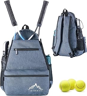 Himal Outdoors Tennis Backpack Tennis Bag - Large Storage Holds 2-3 Rackets and Necessities With Tennis,Pickleball,Racketball,Suitble for Women,Men and Teenagers