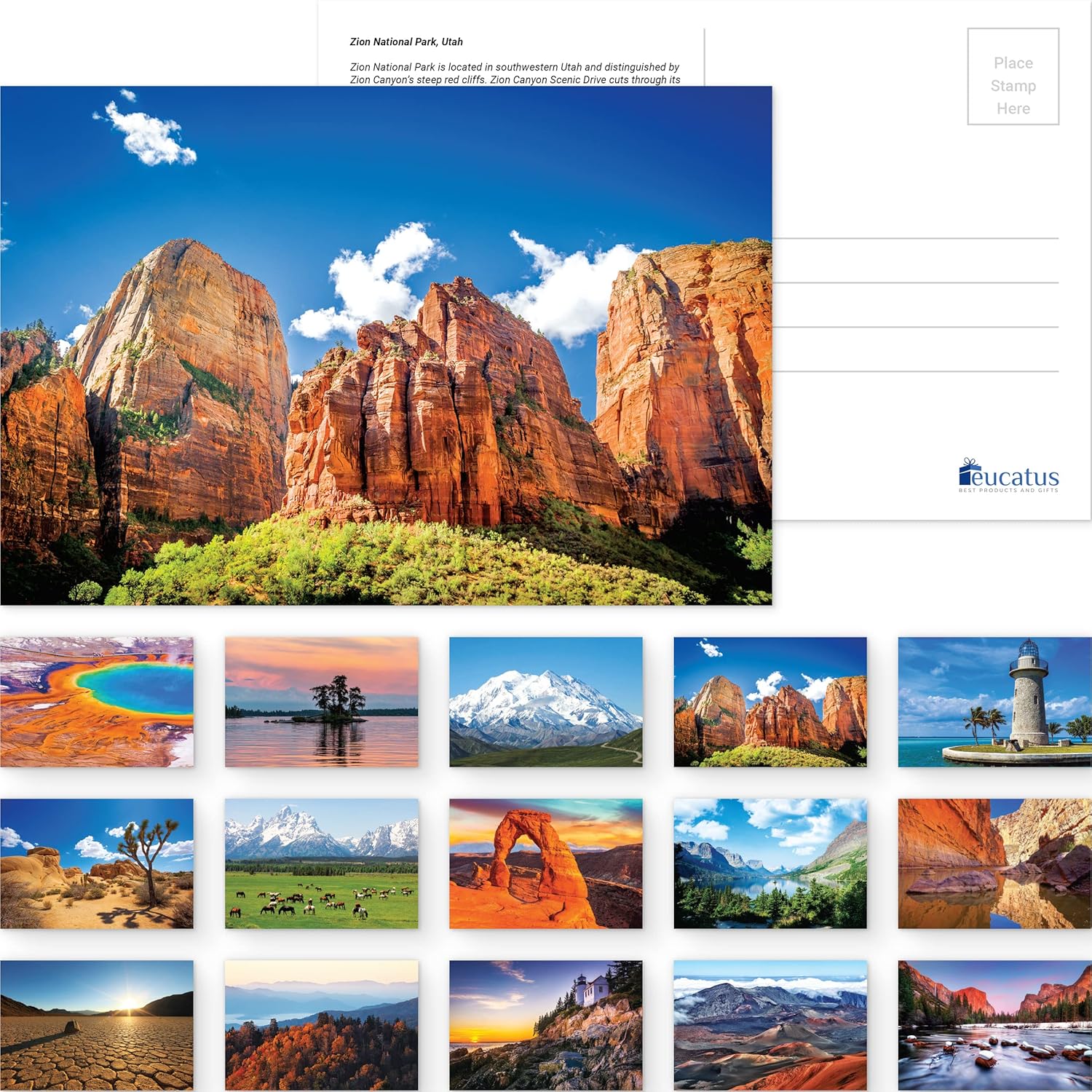 Stunning 4x6in American National Parks Postcards 15pk. Premium Set of 15 Post Cards of Beautiful Scenic Images for Friends and Family Who Love Hiking Nature and Outdoors or Frame Them as Wall Art!