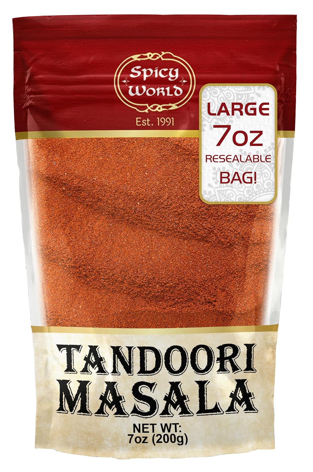 Spicy World Tandoori Masala Spice Mix Seasoning 7 Oz - 18 spice blend - Premium Quality Tandori Masala, Marinade & Grill Spice Blend, Blended Right Here in the USA!