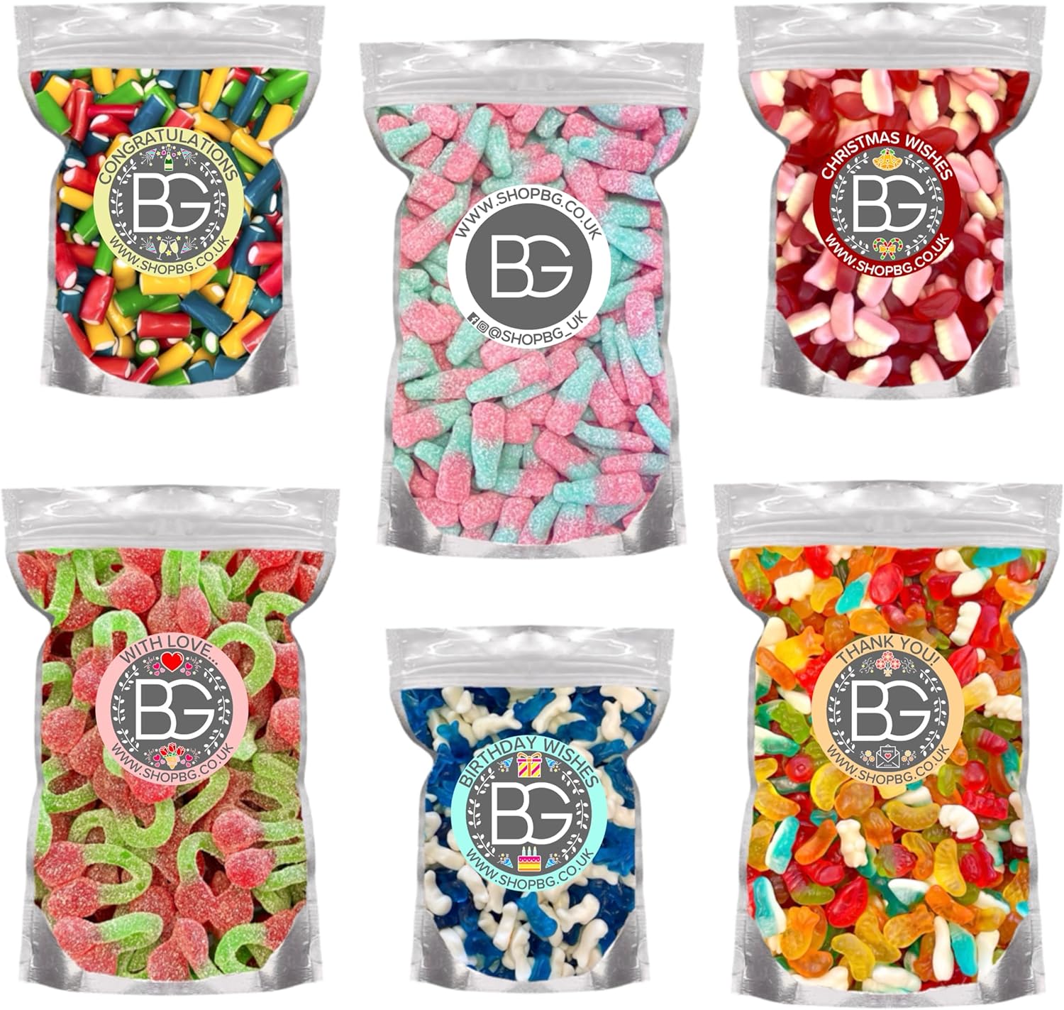 BG Quality Pick & Mix Sweets - Retro Candy Gift Pouch - Choose Your Sweetie (Great Present for Birthday, Christmas, Xmas, Thank You, Easter, Valentines Gift)