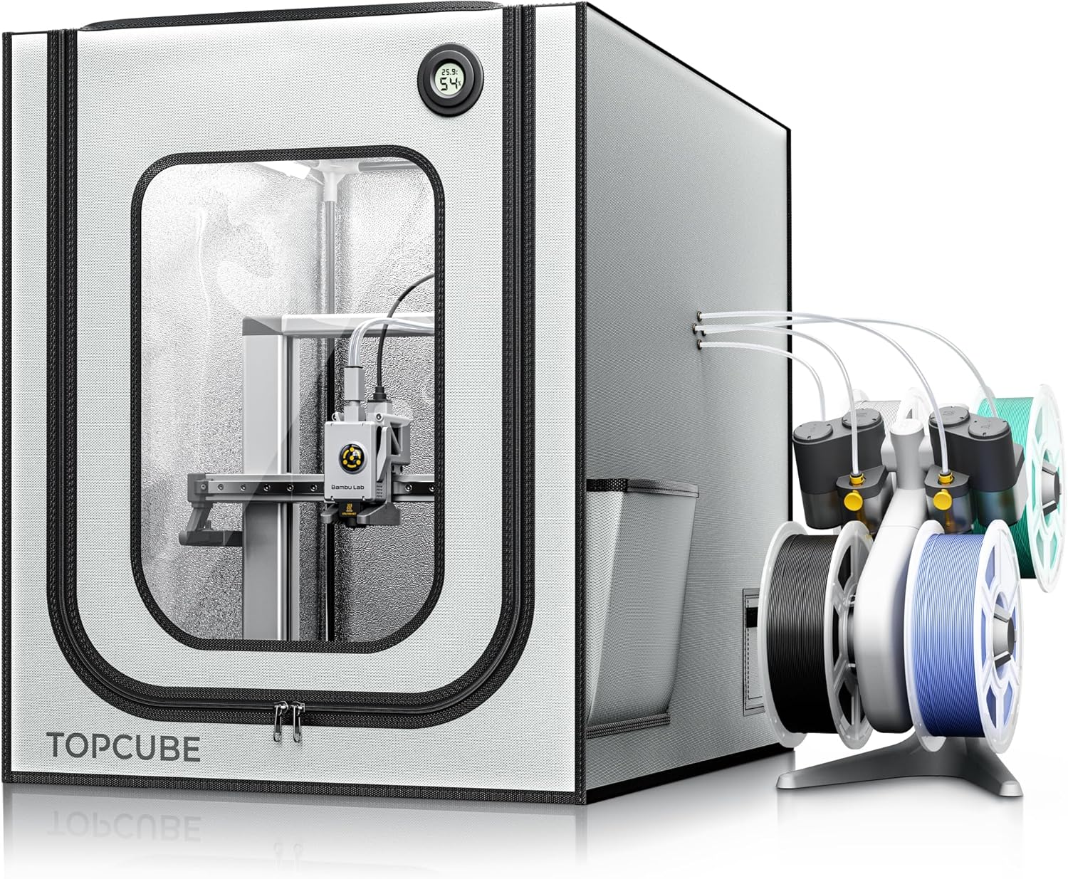 3D Printer Enclosure for Bambu Lab A1, Large Size Enclosure with LED Light, Fireproof Waterproof Dustproof Noise Reduction Constant Temperature 3D Printer Cover, 550x670x600MM