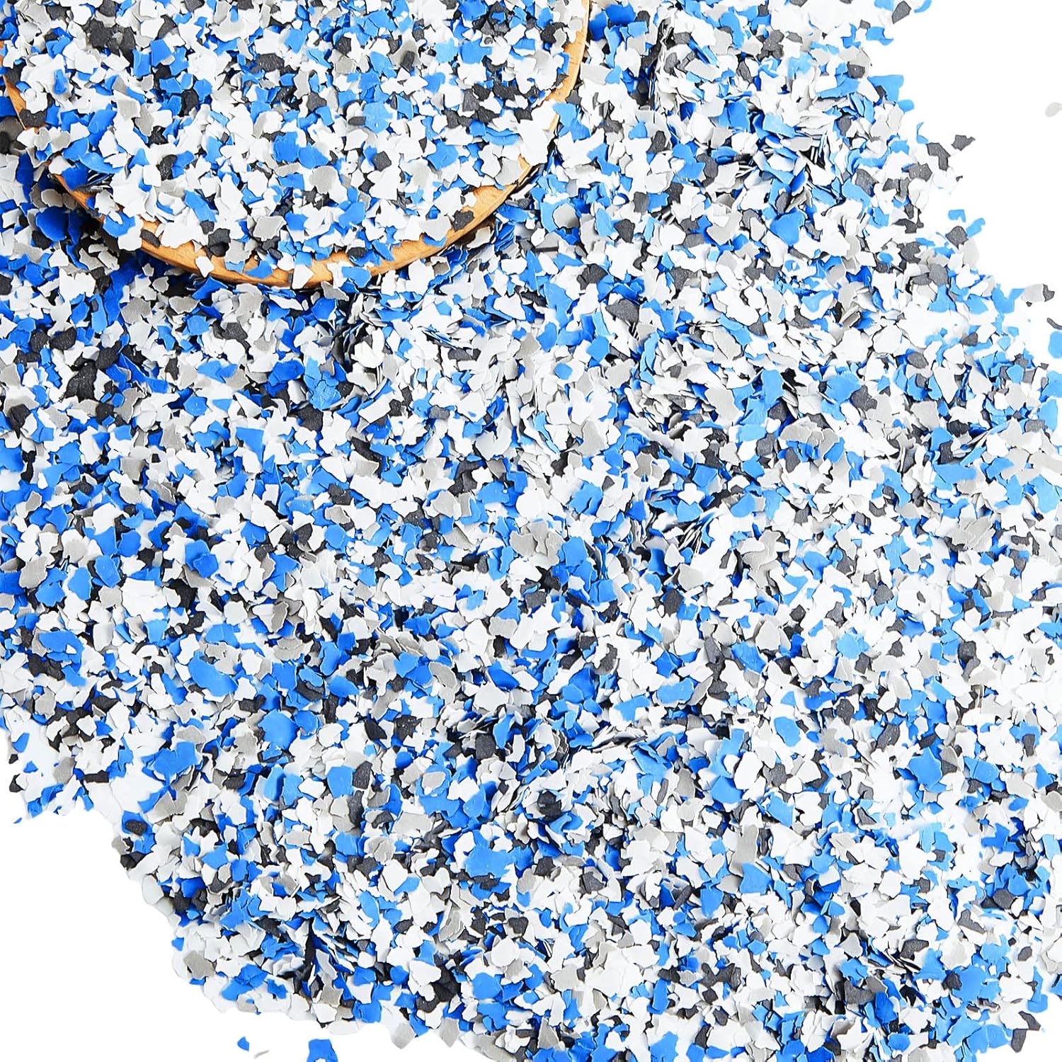 Timtin 700 G/ 1.54 Lb Blend Decorative Color Chips Concrete Floor Coatings Paint Flakes for Garage Floor Paint Interior Exterior Walls(Black, White, Blue, Gray)