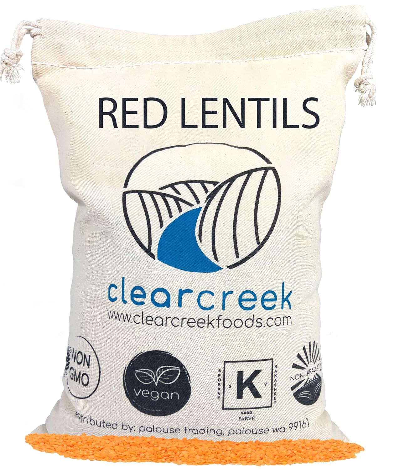 Certified Glyphosate Residue Free Red Lentils | 4 LB | Non-GMO | Kosher | Vegan