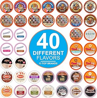 Flavored Coffee Pods Variety Pack for Keurig K Cups Brewers, Assorted Flavored Coffee Sampler, 40 Count