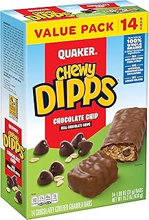 Quaker Chewy Dipps Granola Bars Chocolate Chip, 1.09 oz, 14 Ct